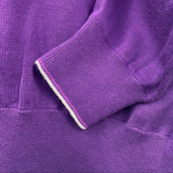 NWOT/NBW Seventy Venezia Men’s Purple lightweight V-Neck Sweater. - Picture 5 of 8